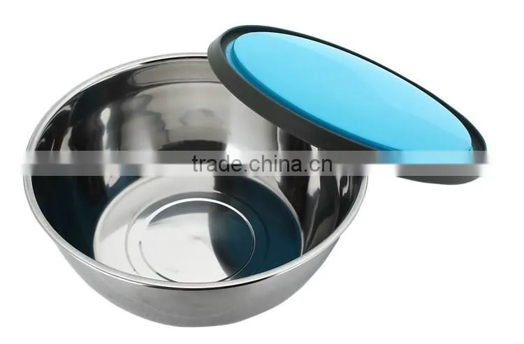 high quality food storage box/stainless steel mixing bowl set/salad bowl set metal with lid