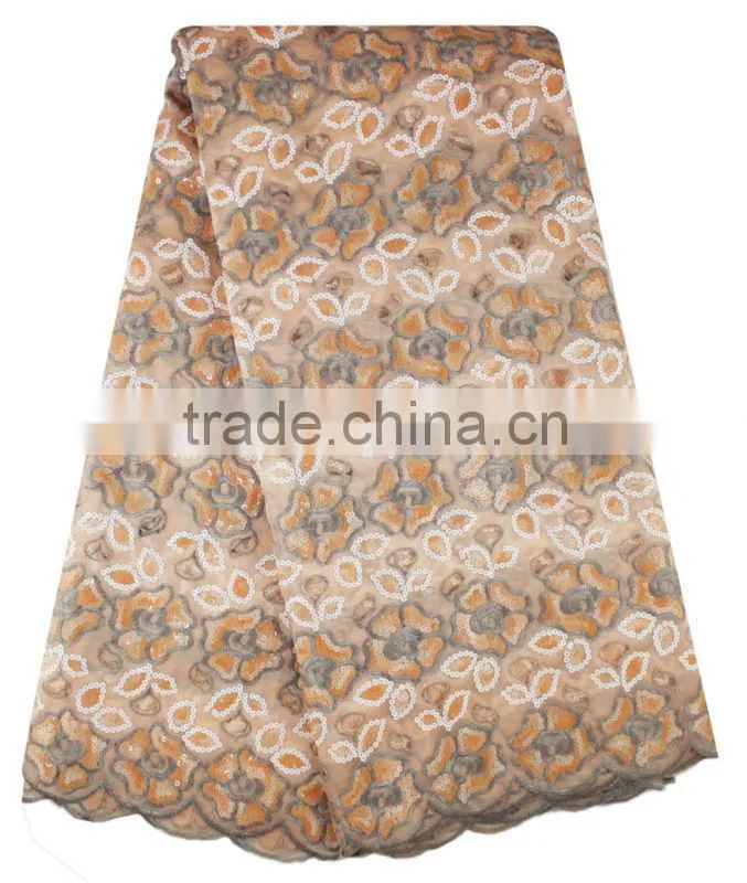 Mitaloo MOG0193 Green Net Organza Lace Double Lace African Organza Lace With Sequins