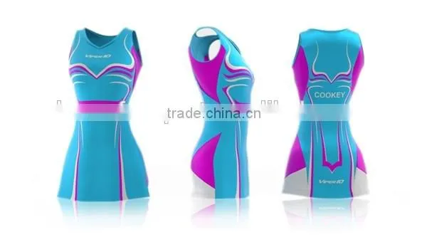 top quality dry fit custom sublimation netball uniforms