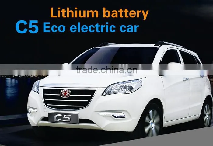 Lithium electric car vehicle made in china model C5 with over 180km long distance drive