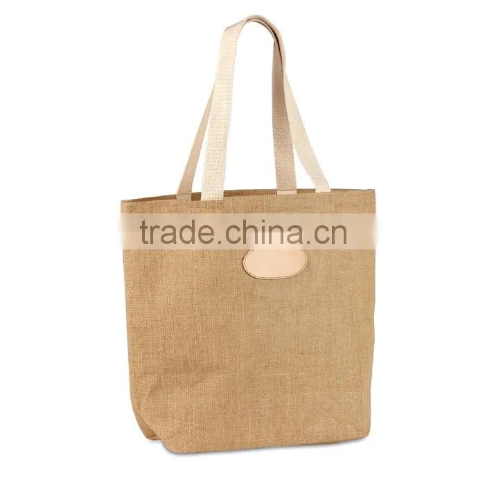 eco-friendly jute shopping bag for food with your logo