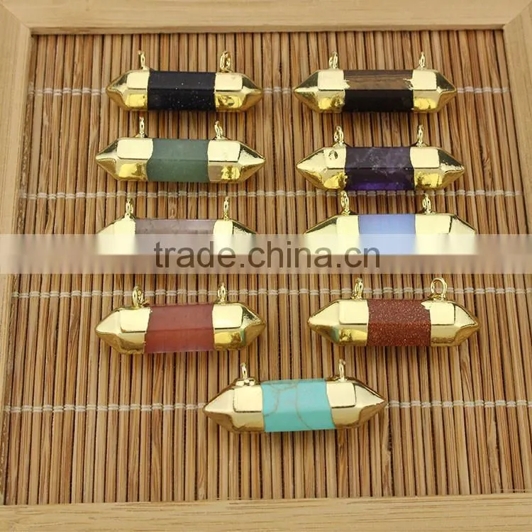 JF6913 Cheap chakra healing crystal pendants,hexagonal pendants