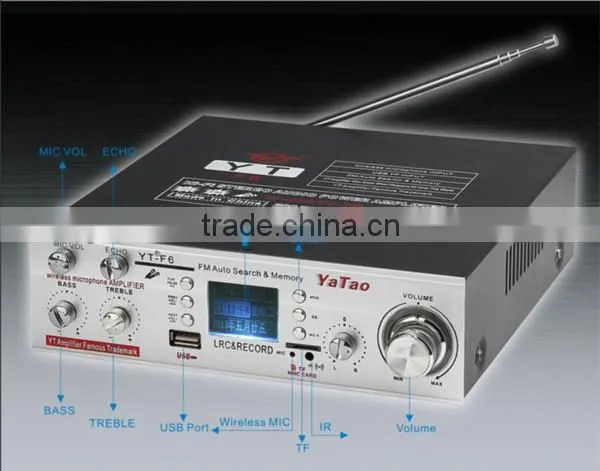 5 channel usb mixer amplifier YT-F6 with Karaoke support FM/MIC/TF/USB