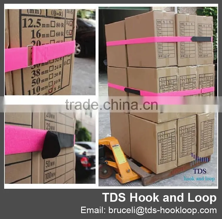 customized reusable multi function hook and loop pallet strap