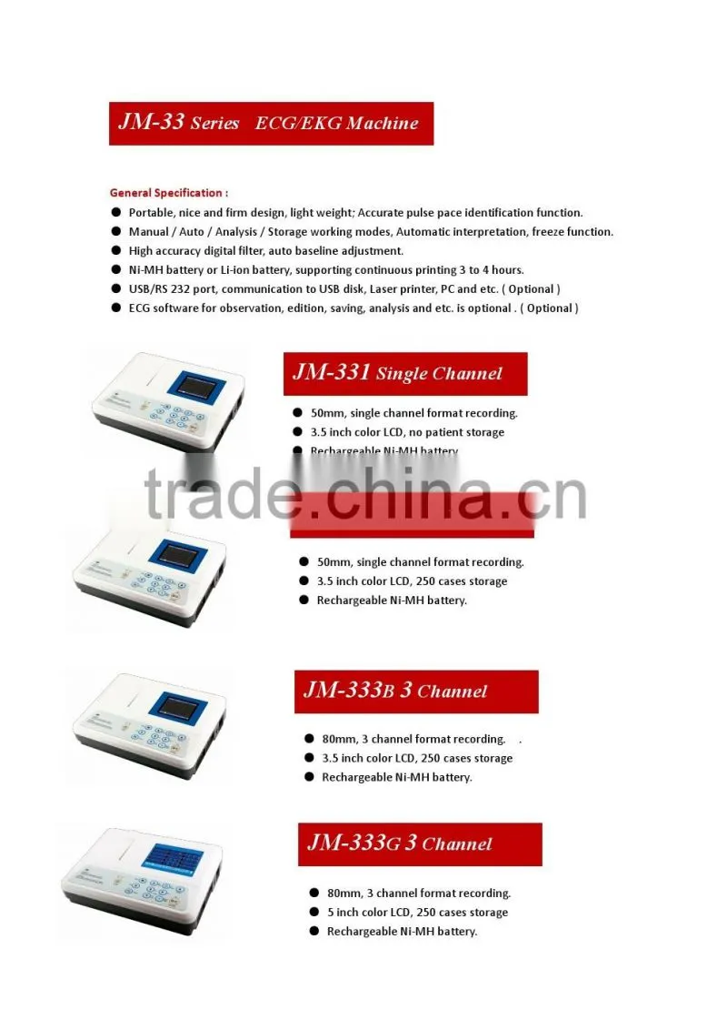Digital Single Channel ECG/EKG Machine/Electrocardiograph Machine