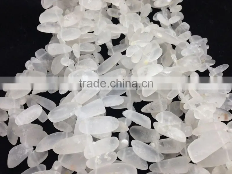 Wholesale natural matte,dull polished,frosted crystal quartz gemstone strand for jewellery decorate