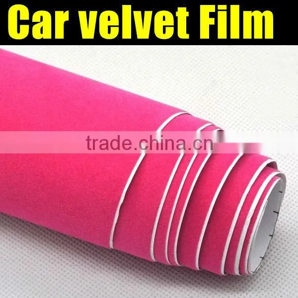 velvet car wrap 1.35*15m red color