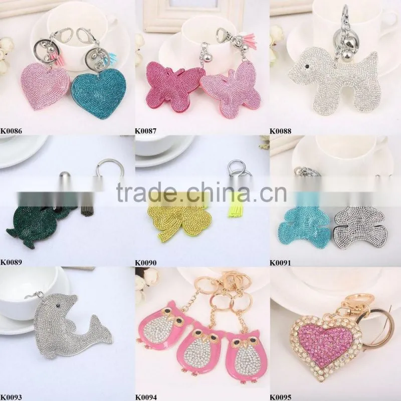 Novelty Four-leaf Clovers Flower leather key chain Keychains Keyring Fashion bag charm Key Chains Ring Holder Gift K0090