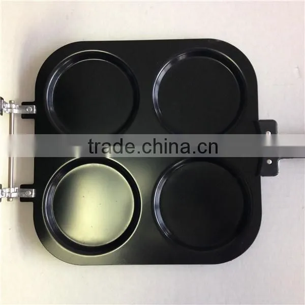 carbon steel non stick 4 round shape pancake cake mould bakeware