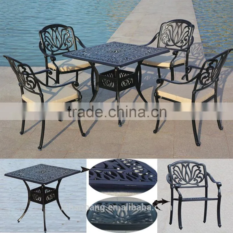 wrought iron garden dining table chair furniture set