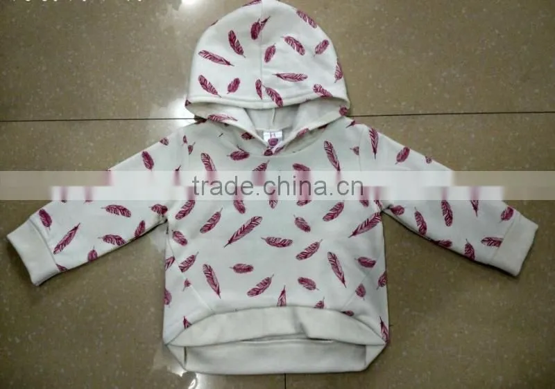 BSCI Passed China Factory Winter Fleece Overall Printed Baby Pullover Infant Hoody Lovely Baby Girls Sweatershirt