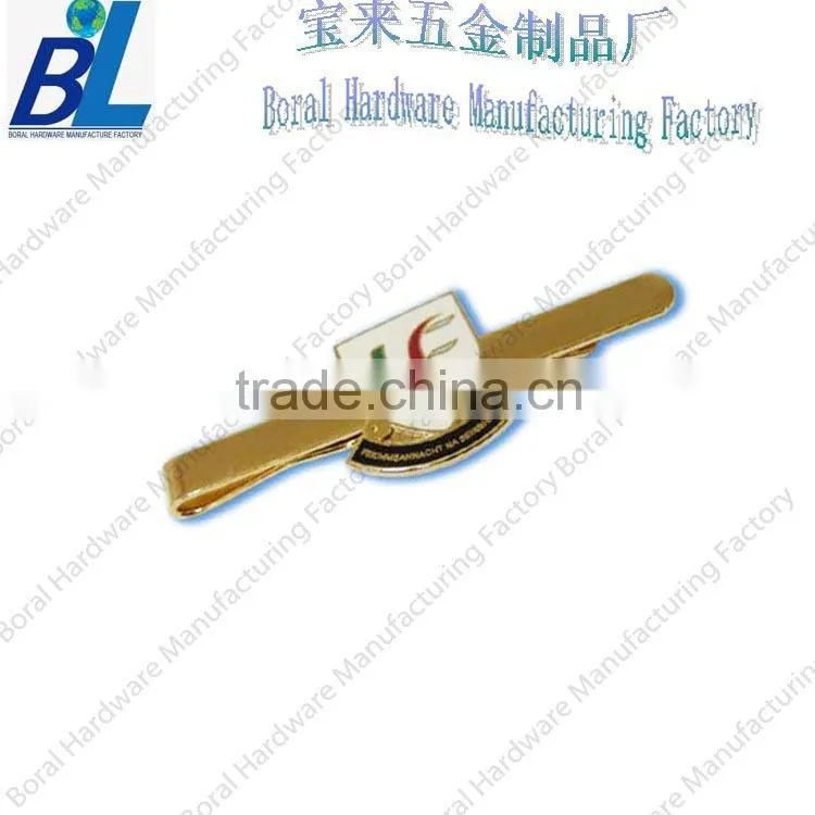 Enamal flag with nickel straight metal tie clip for men