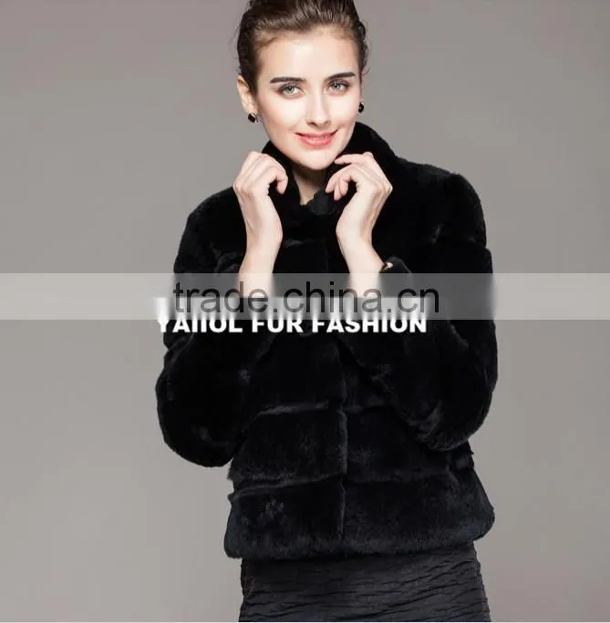 rex14044 High Quality real rabbit Fur Coat girls