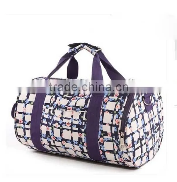 Promotional high capacity polyester travel sport duffel bag with printing