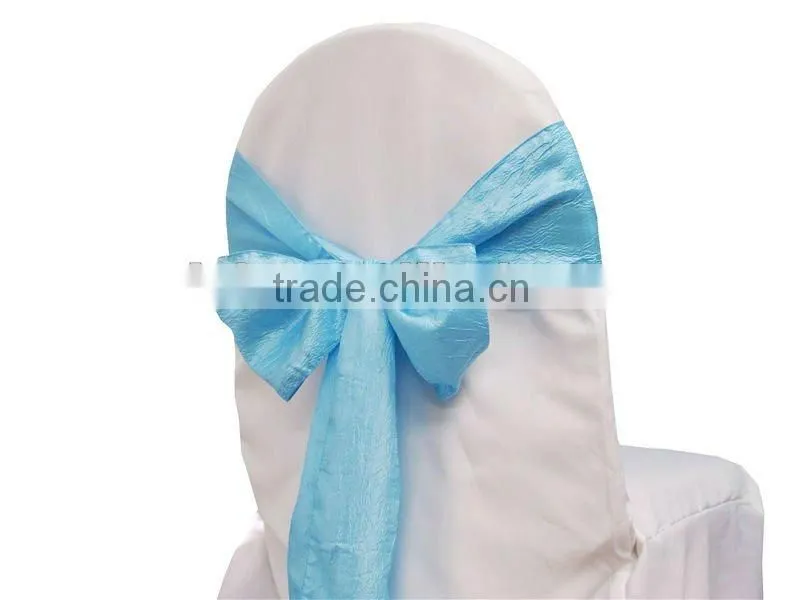 2015 wholesale cheap crinkle crushed chair sash for wedding decoration