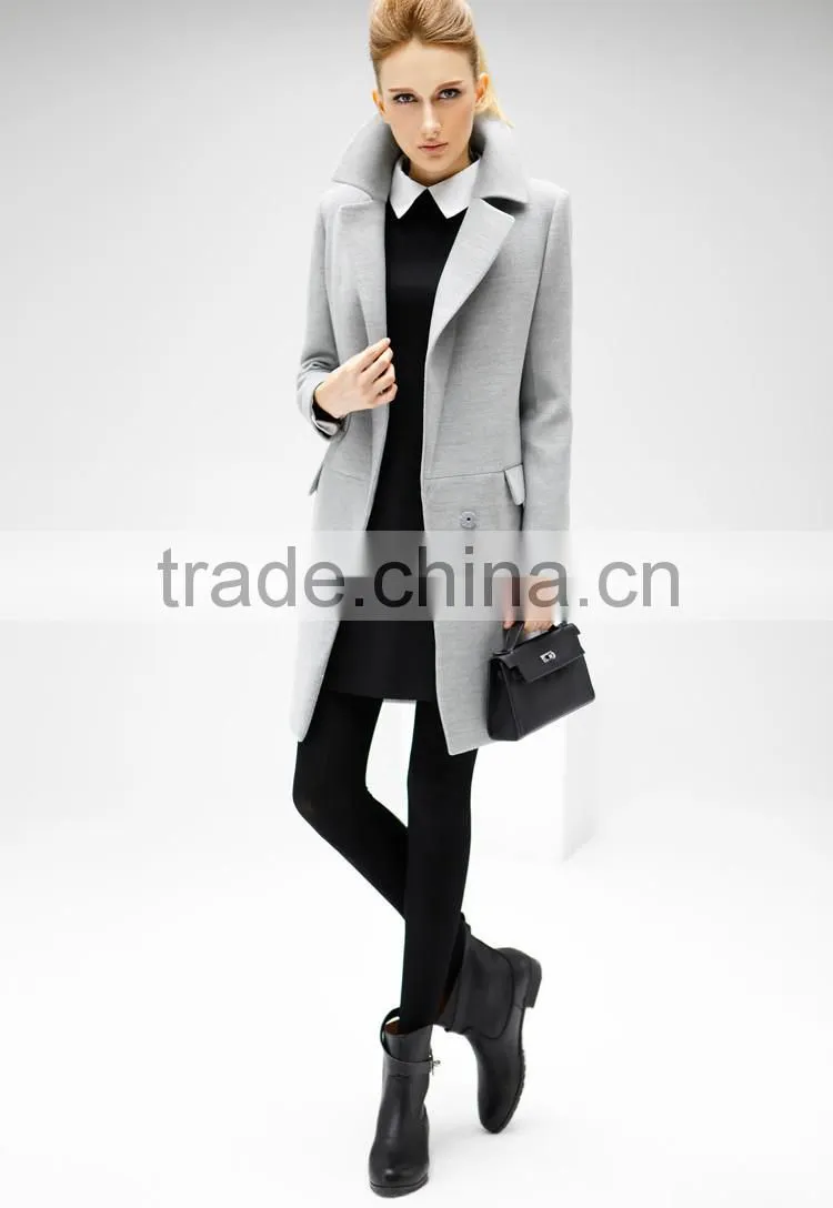 popular long dress woolen cloth coat