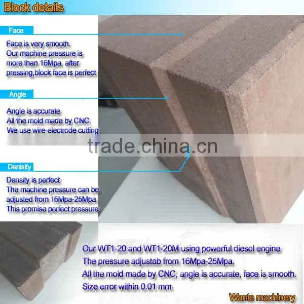 WT1-20 wall clay brick making machine Eco Brava presses ecological bricks