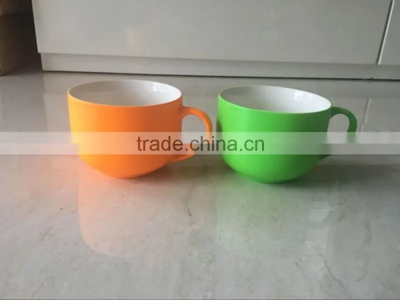 porcelain coffee cup,small coffee cups,green and orange color.