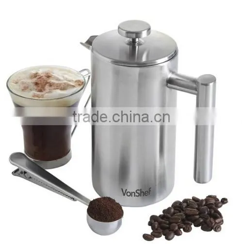 HOT SALES Stainless Steel double wall french coffee press