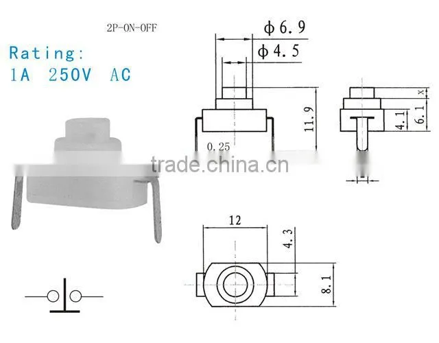 Superior quality 2 pin push button switch