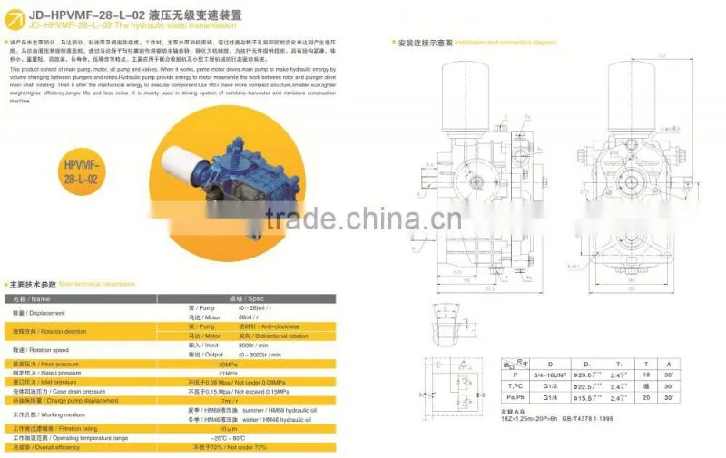 28cc HST hydraulic static transmission hst hydraulic agricultural motor