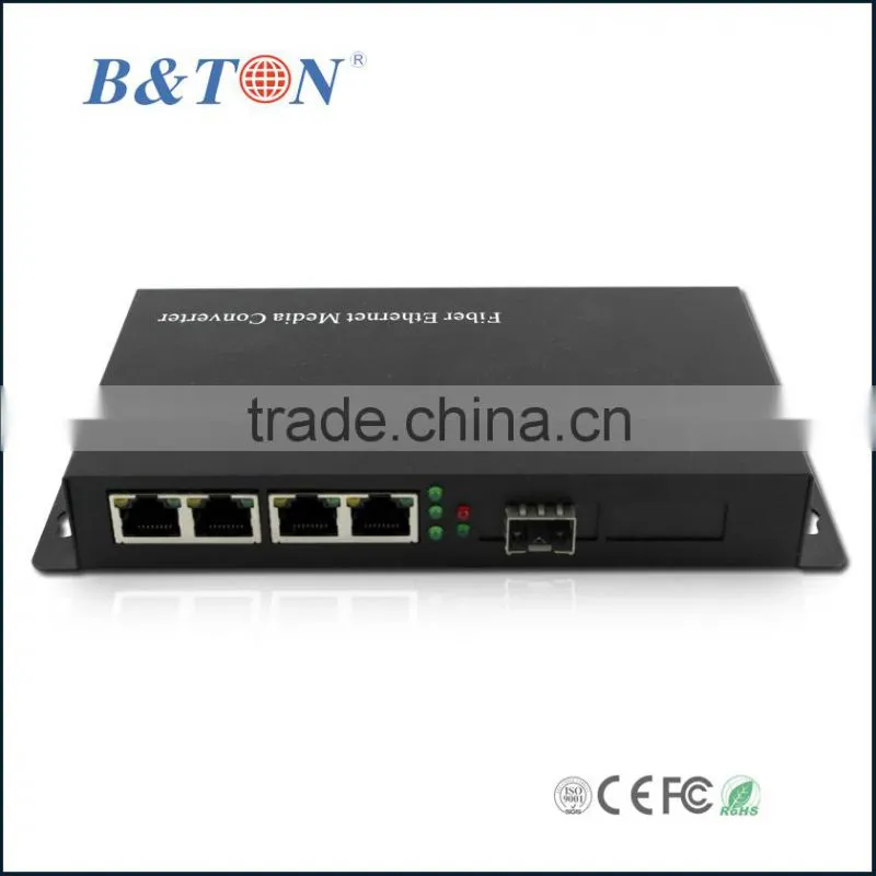 1000M 1SFP Slot and4 RJ45 Port SFP Fiber Media Converter