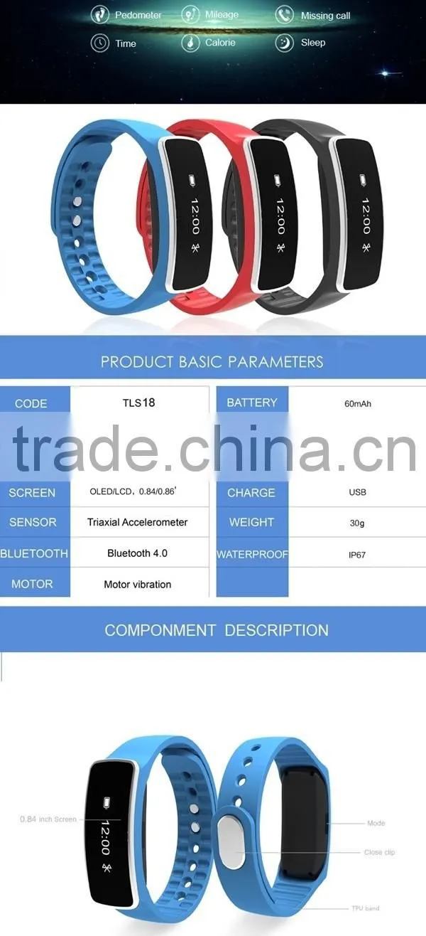 Factory Price OEM touch screen V5 smart bracelet,intelligent Fitness Healthy Tracker wristband For Android samsung