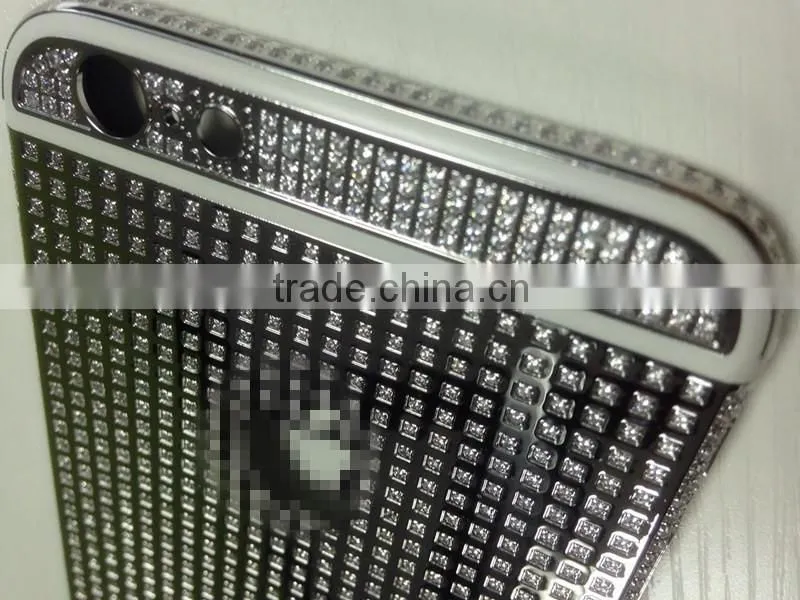 High quality Platinum plated luxury full diamond for iphone 6 plus