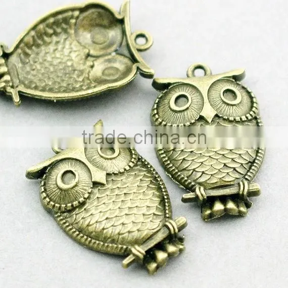 Custon jewelry OEM factory zinc alloy Owl Charms