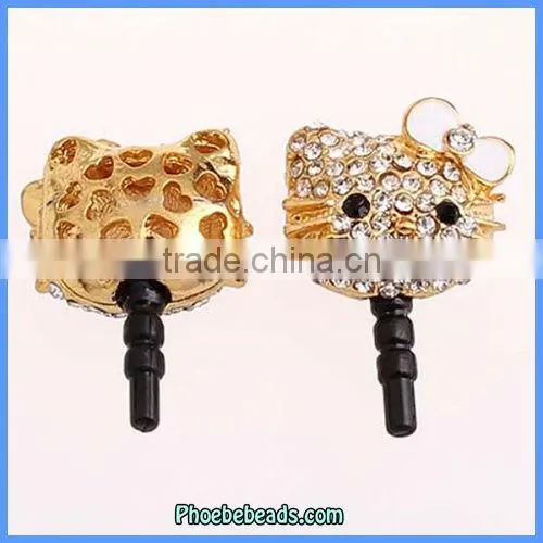 Wholesale 3.5mm Earphone Jack Dust Plug Cell Phone Headphone Dustproof Ear Cap Hello Kitty For Iphone Ipad MDP-M06D