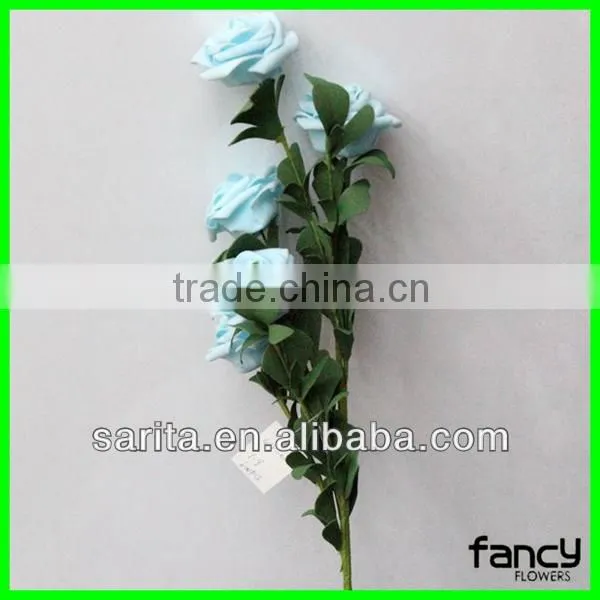 hot sale 5 pcs artificial royal blue rose flowers