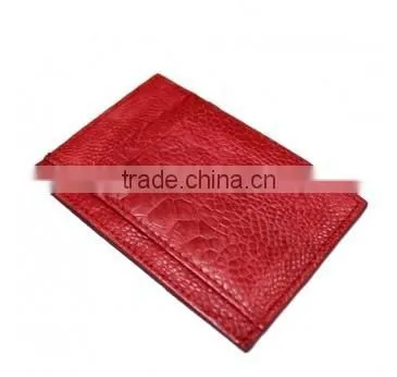 Ostrich leather card clip wallet SOCW-004