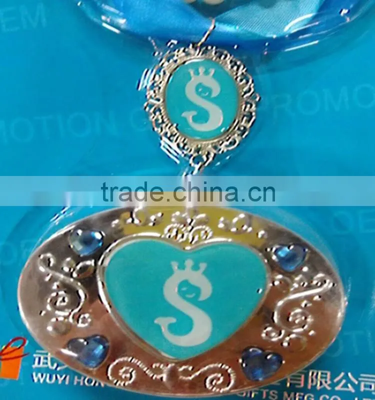 Two pcs/set beaded bangle& bracelet girls ribbon necklace with pendant jewelry set
