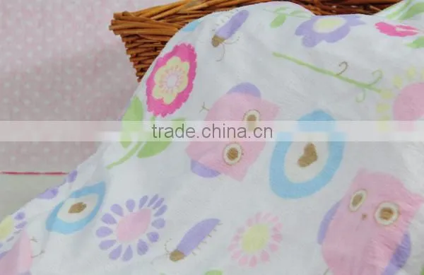 double layer baby owl print minky blanket