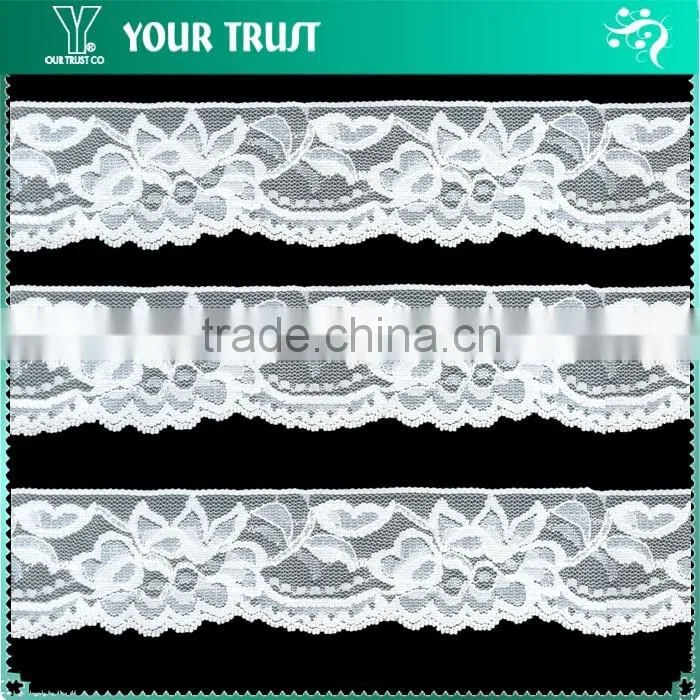Width 14.0 Centimeter White Stretch Tape Trim Spandex Jacquard Elastic Lace