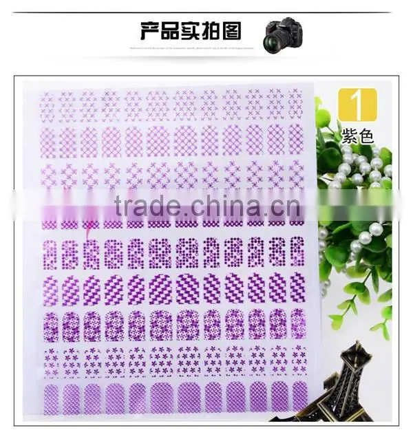 108 one sheet pink nail foil sticker 3D Flower nail decoration foil paper