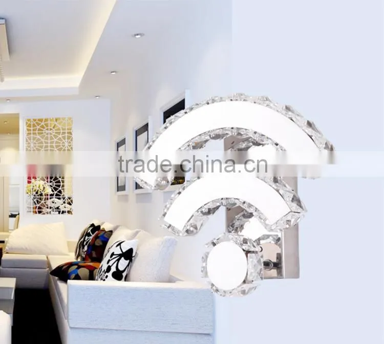 Wifi Design 220V LED Wall Lights K9 Crystal Decorative Wall Lamp