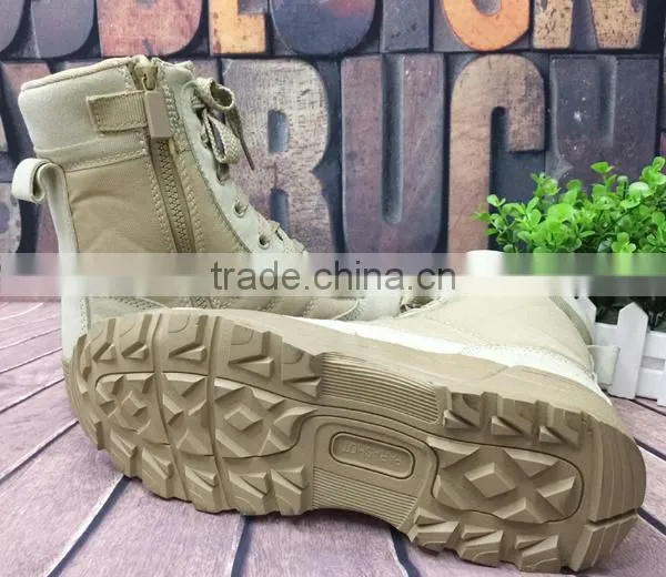 Leather fashion army man police combat black tactical boots