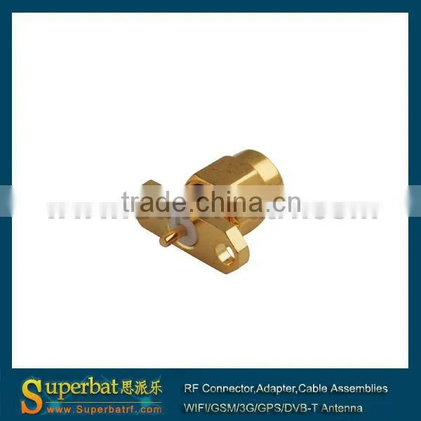 SMA 2 hole panel mount Plug with solder antenna 3g sma