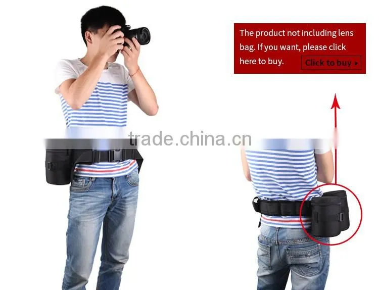 Camera lens case with waist strap