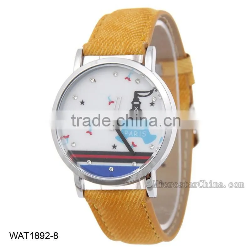 Eiffel Tower Casual Jean Canvas Wrist Watch