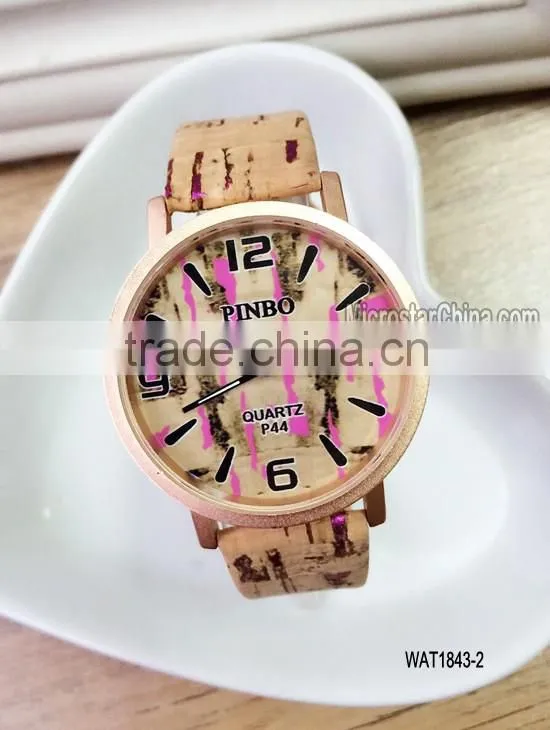 2016 new fashion different color spot wooden wrist watch