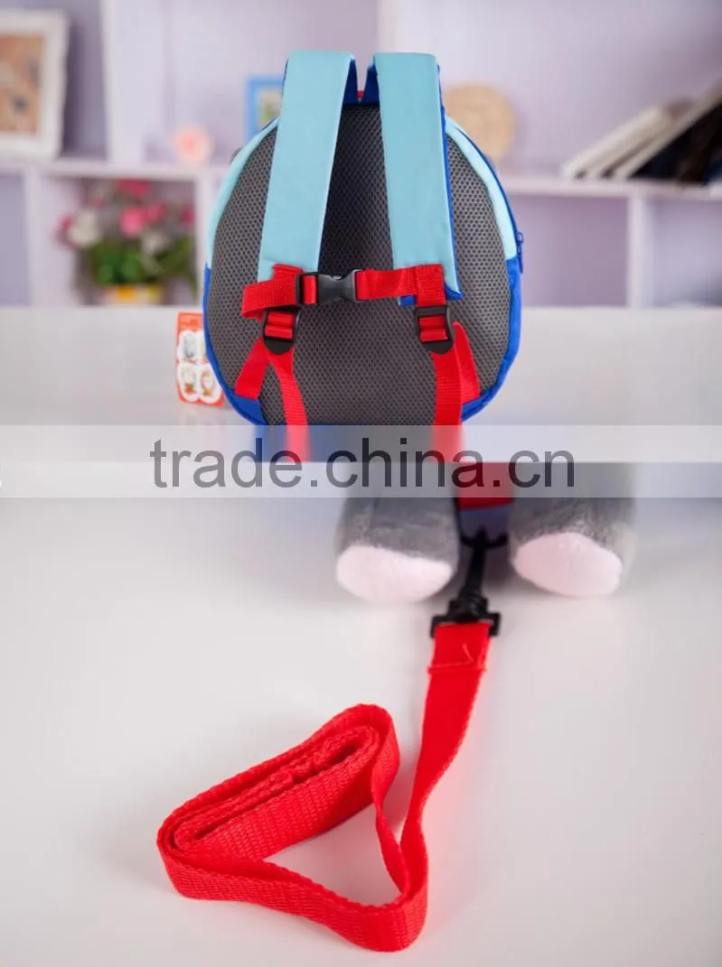 Lovely Elephant Funny Cartoon School Backpack, kids zoo plush animal bag hanging toy
