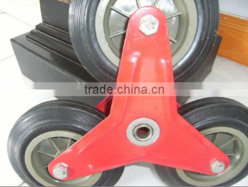 Stair climbing hand sack truck wheels with triangle rim