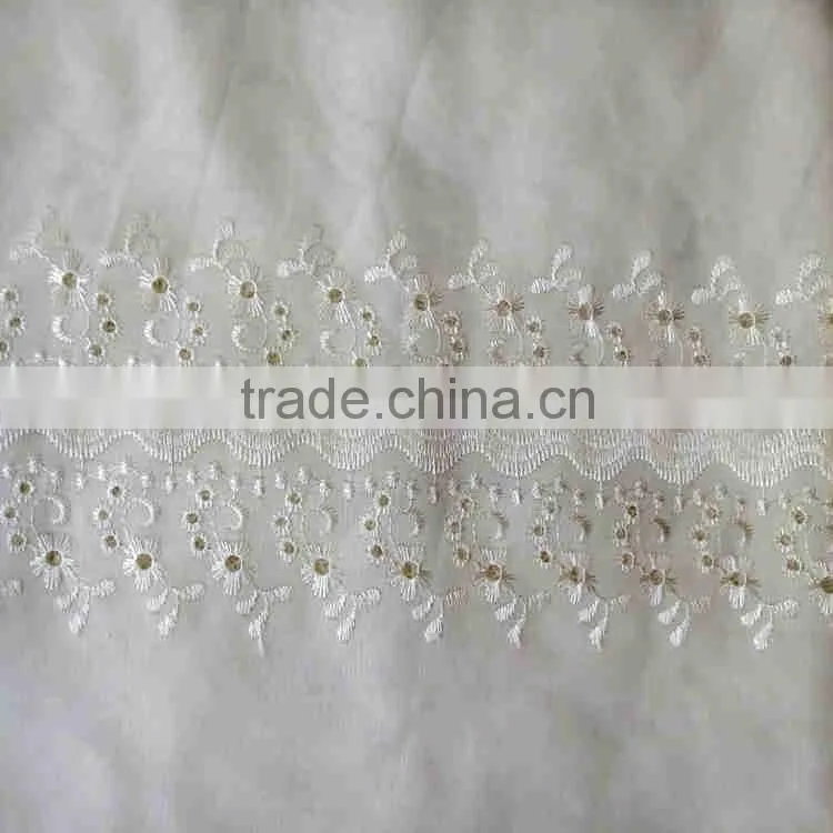 T/C EMBROIDERY FABRIC 42"/43"/embroidery fabric with pearls