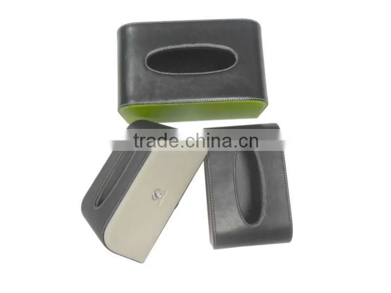 2014 hot sale noble leather tissue box PU cheap napkin box tissue box