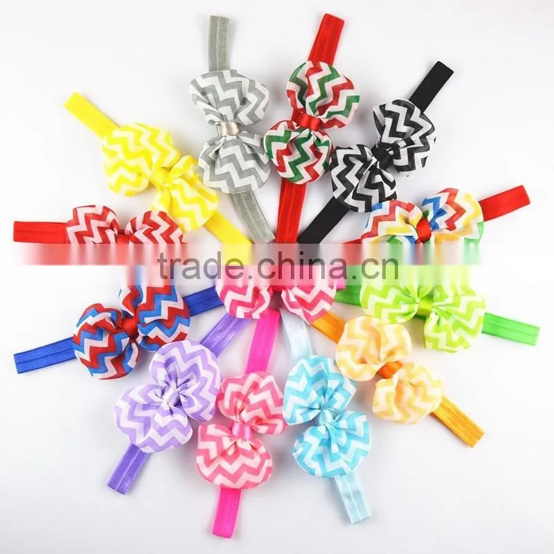 New Hot Sale delicate glitter bow hair band Baby elastic fine hair lead the act the role of 16 color in stock now