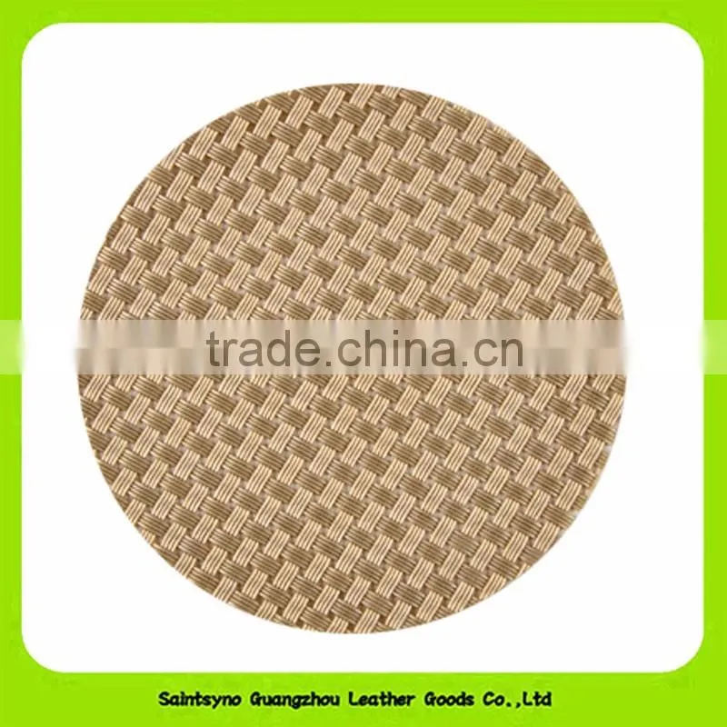 10cm Diameter Round Set of 6 PU Leather Cup Coaster 16028