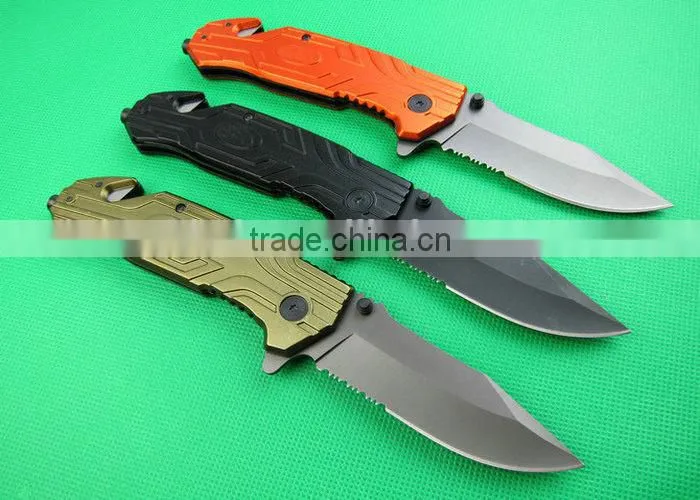 OEM folding knife 5Cr13 hunting knife camping glass breaker knife UDTEK01261