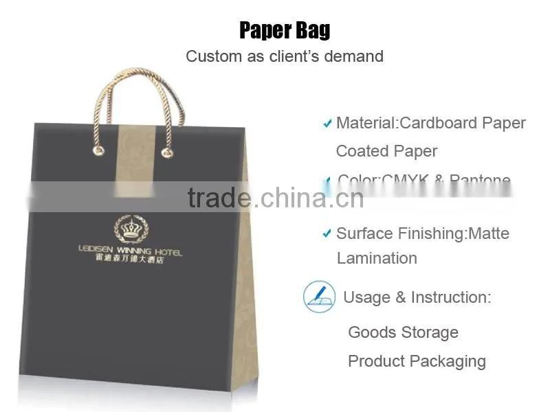 Popular High Quality Waterproof Decoration (Decor) Paper Bag